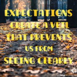 Expectations create a veil that prevents us from seeing clearly.