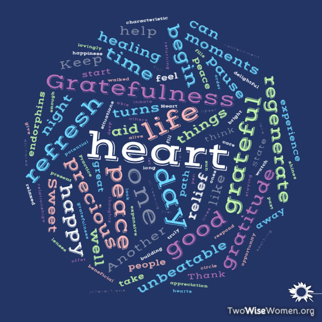 Gratefulness word art - heart is in the center